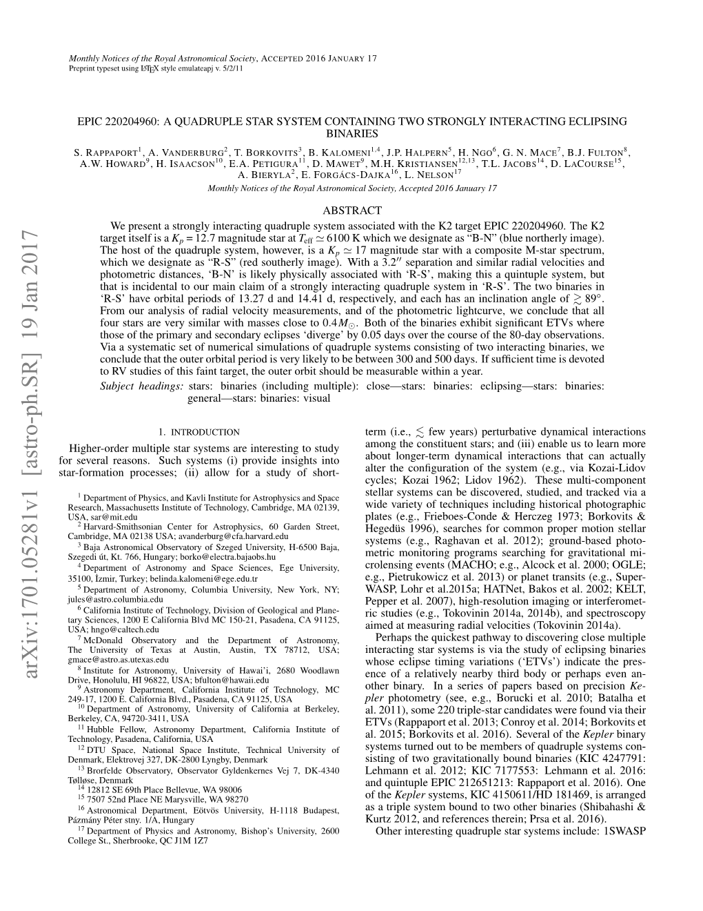 Epic 220204960: a Quadruple Star System Containing Two Strongly Interacting Eclipsing Binaries