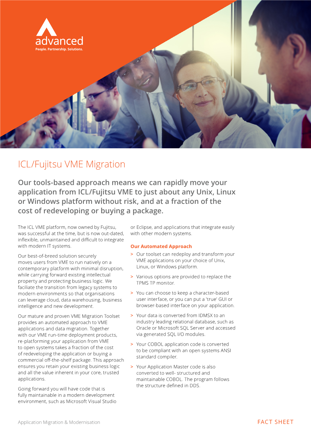 ICL/Fujitsu VME Migration