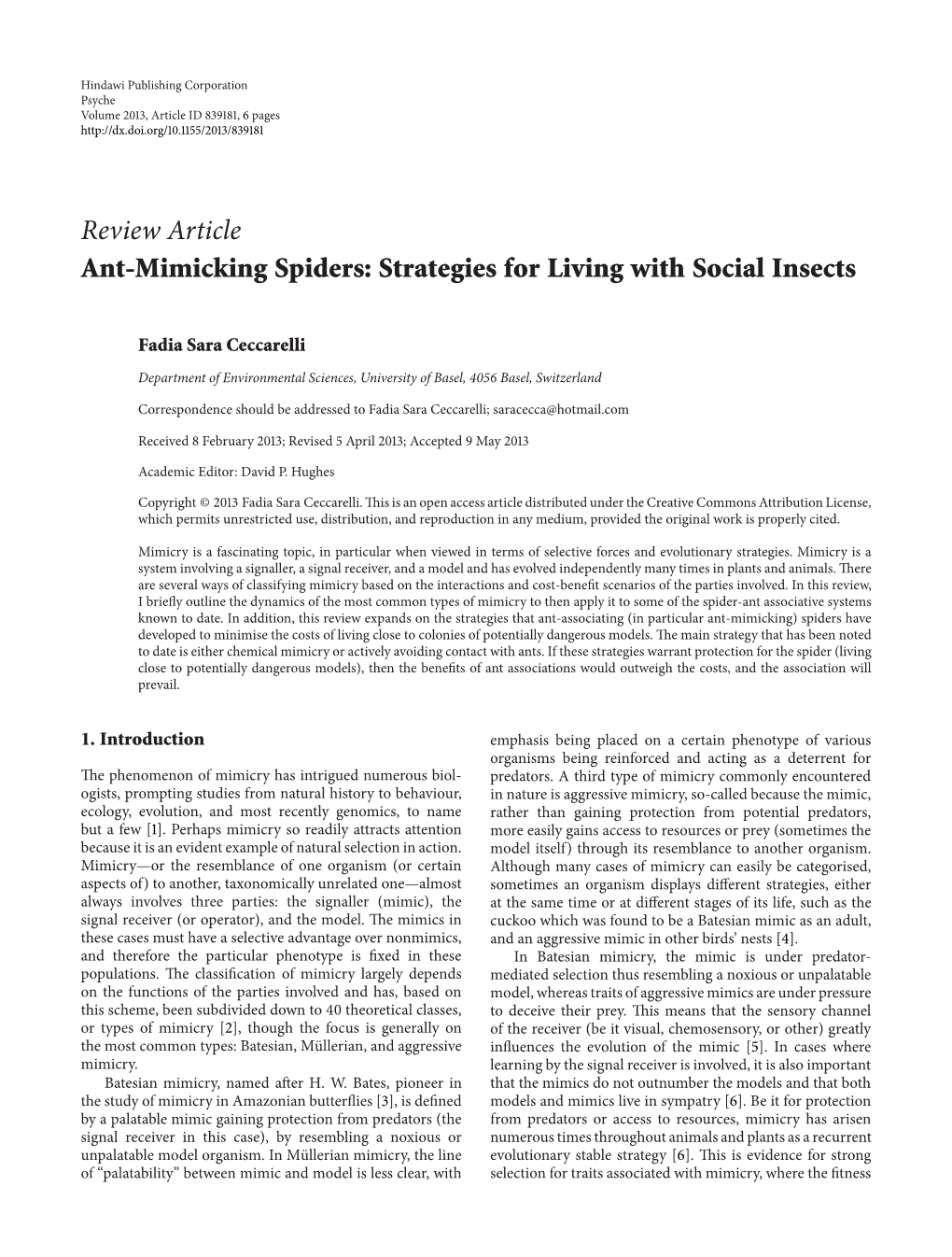 Ant-Mimicking Spiders: Strategies for Living with Social Insects