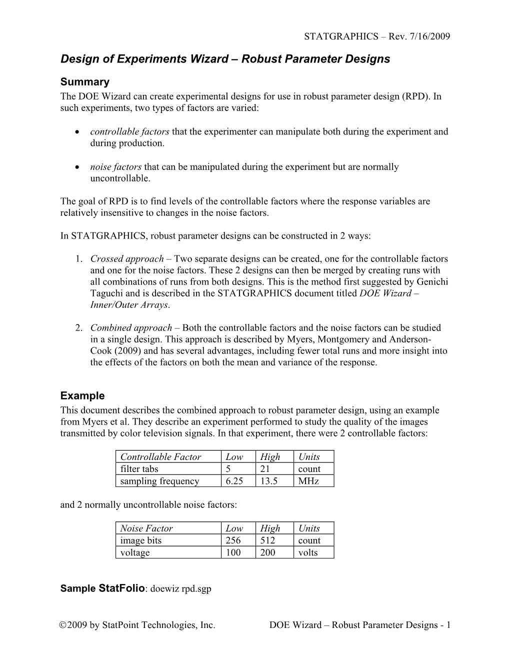 Robust Parameter Designs.Pdf