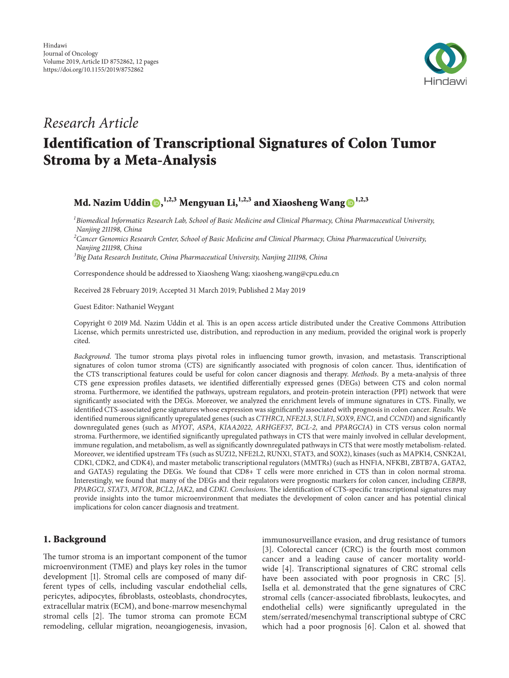 Identification of Transcriptional Signatures of Colon Tumor Stroma by a Meta-Analysis