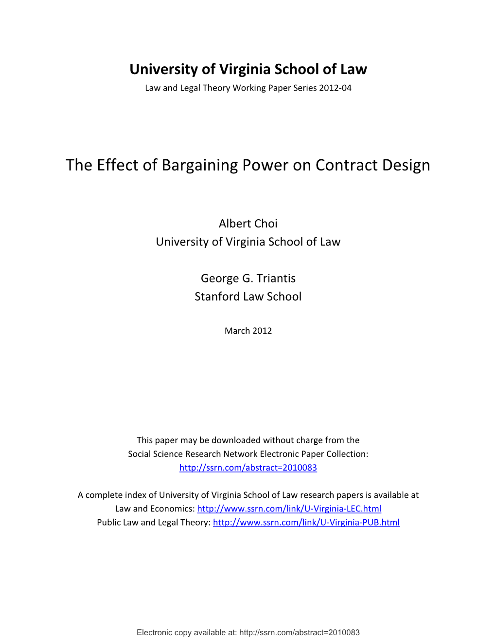 The Effect of Bargaining Power on Contract Design