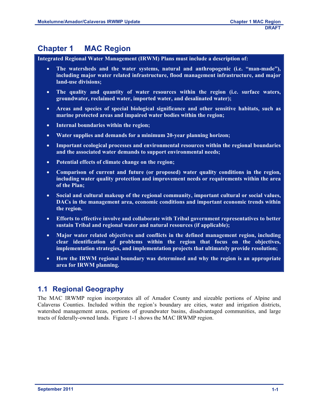 Chapter 1 MAC Region DRAFT