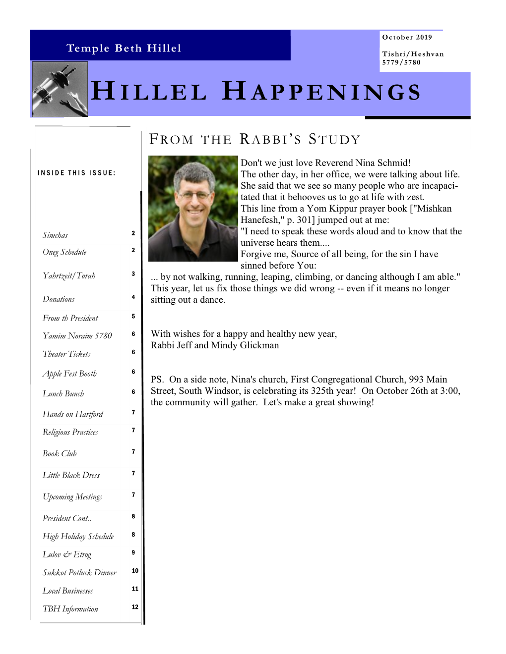Hillel Happenings Advertising Rates