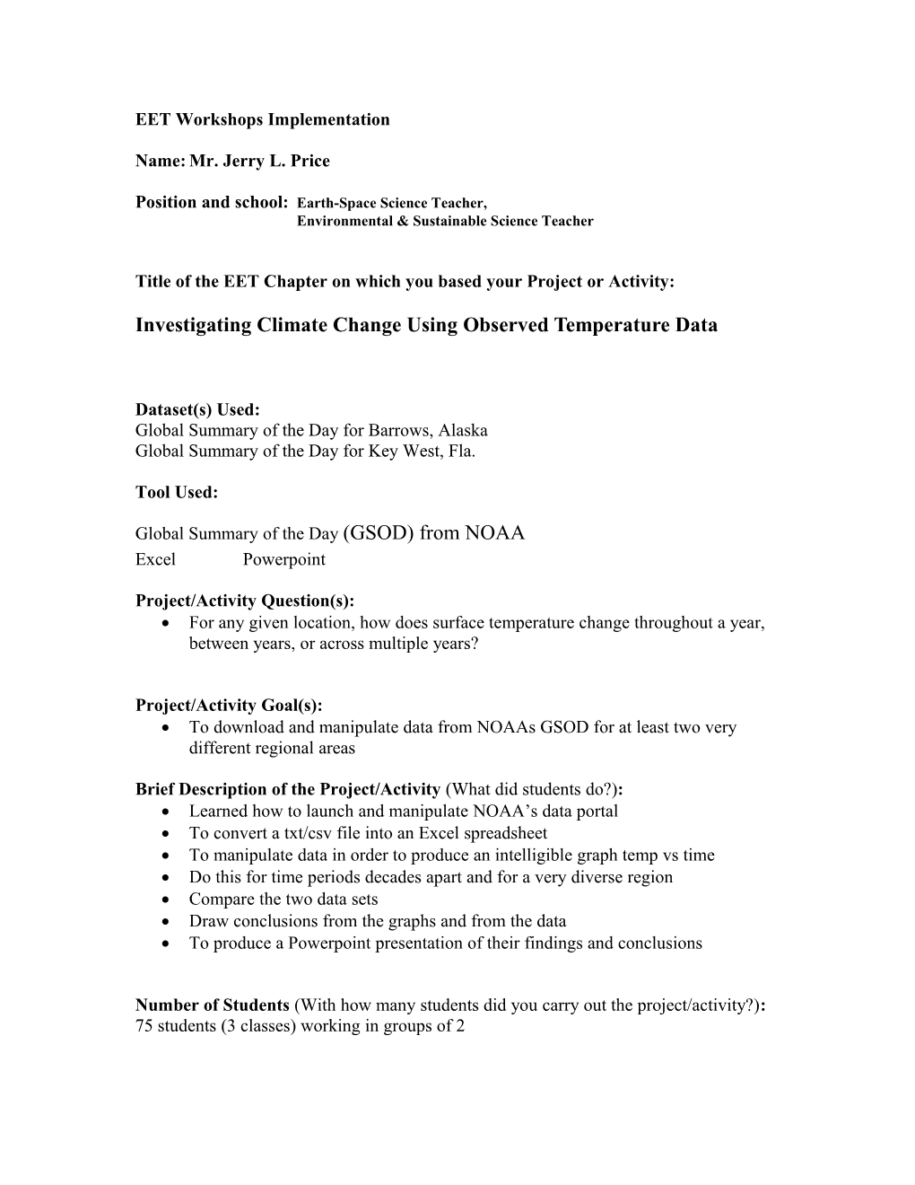 EET Workshops Implementation Sharing Template s1