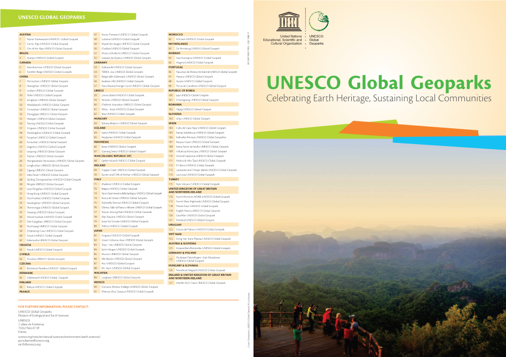 UNESCO Global Geoparks Geoparks Global UNESCO