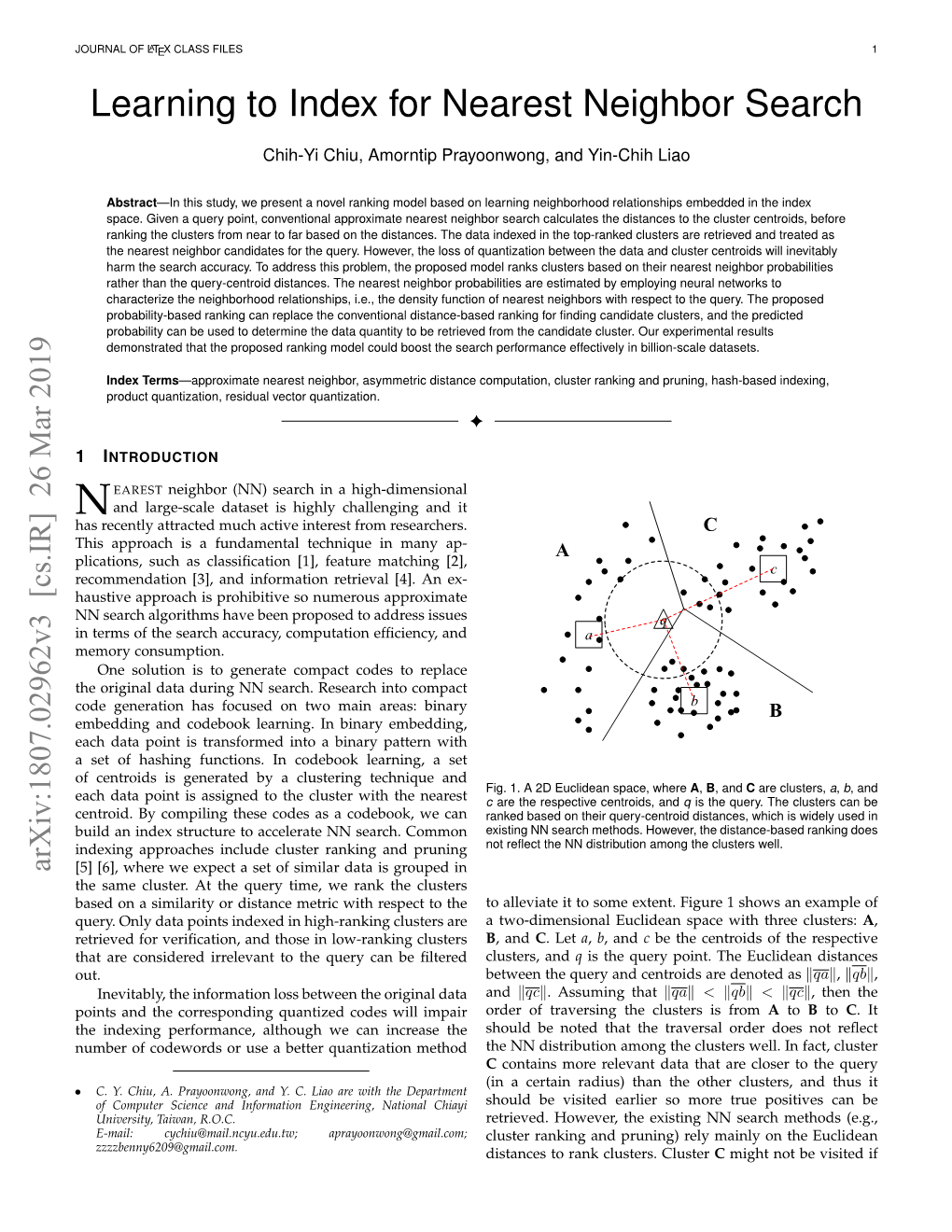 Learning to Index for Nearest Neighbor Search