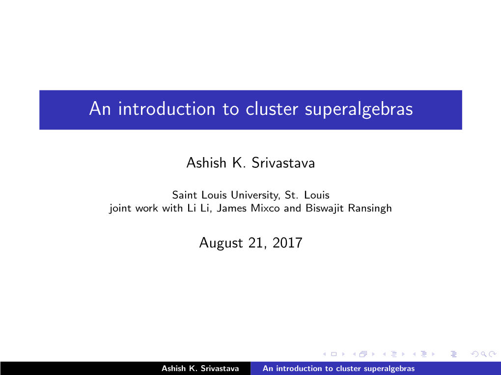 An Introduction to Cluster Superalgebras