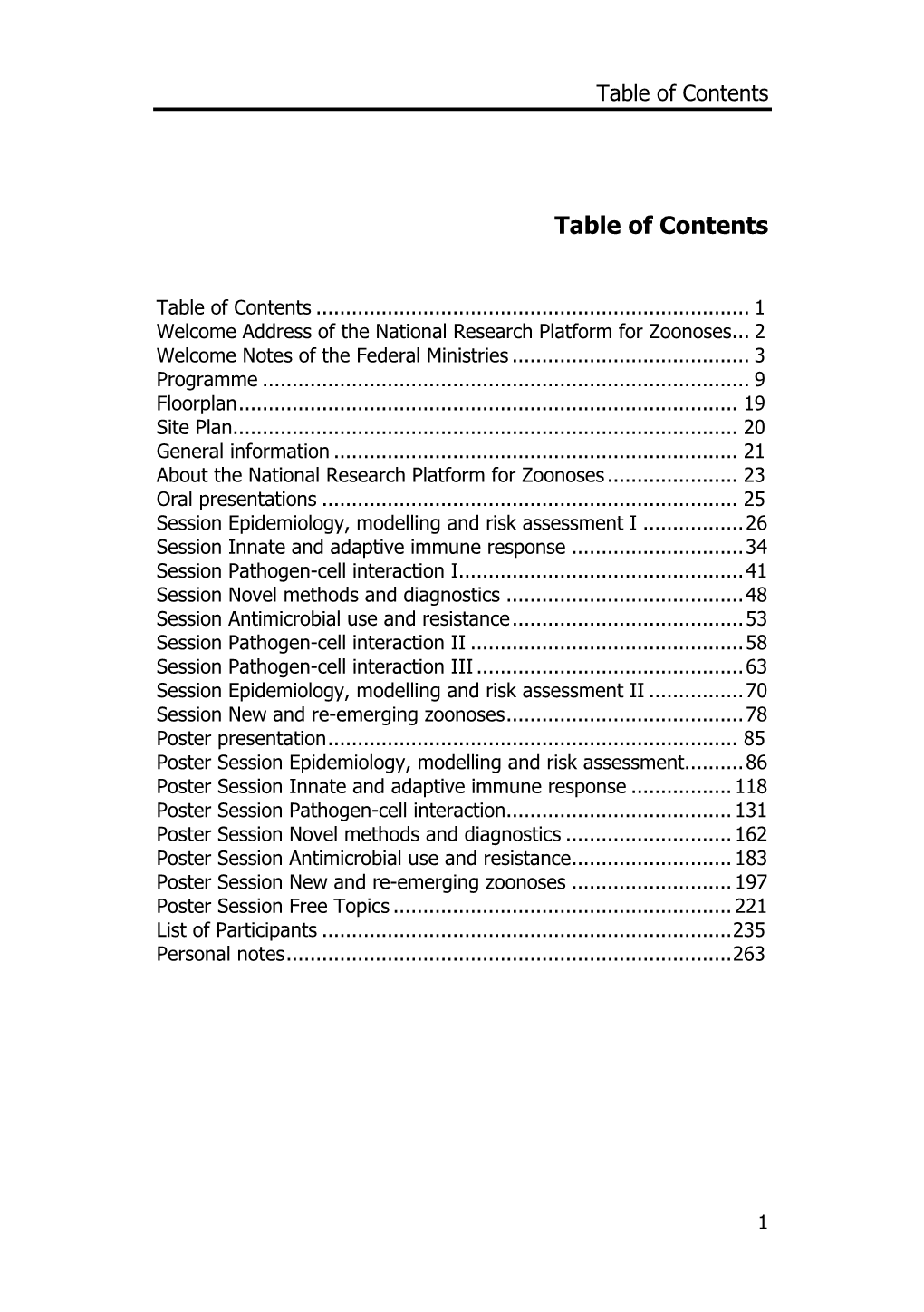 Table of Contents