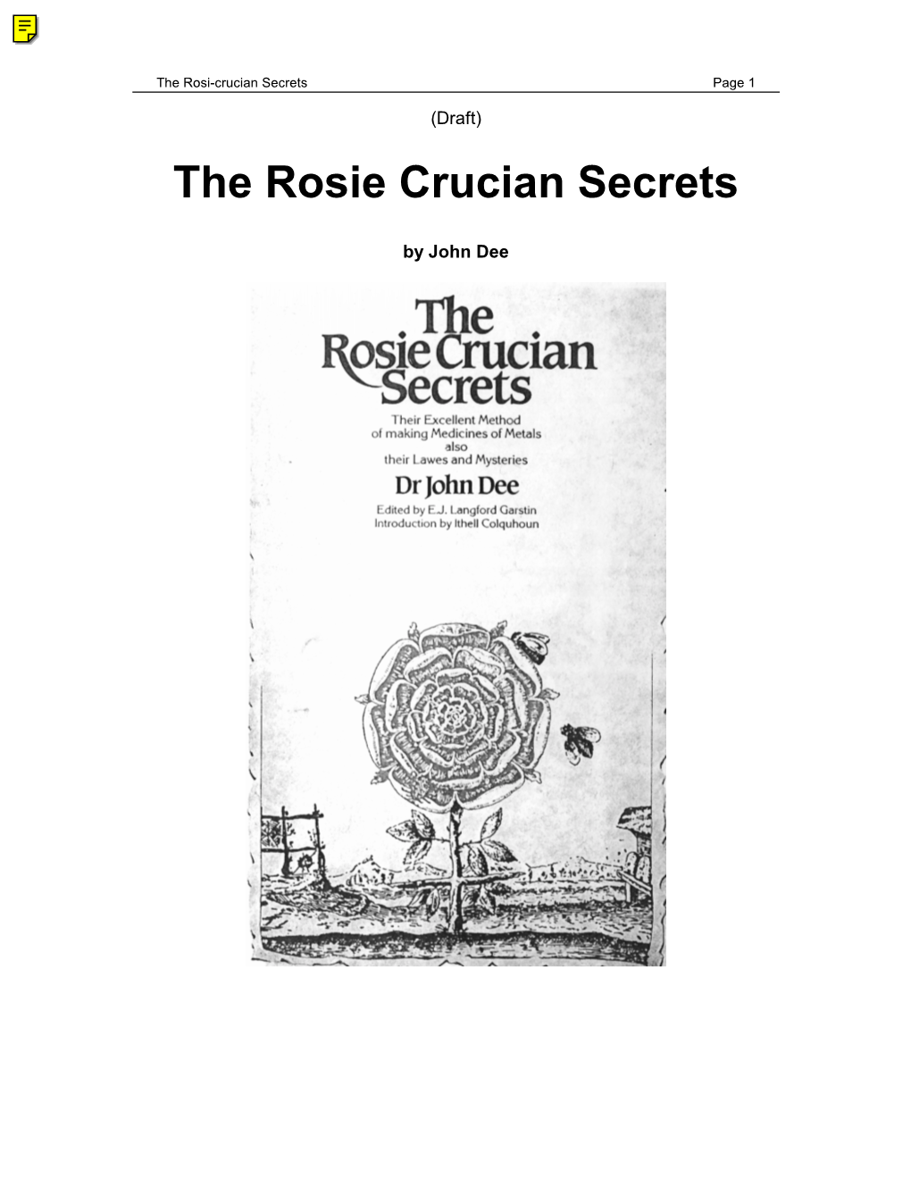 The Rosie Crucian Secrets