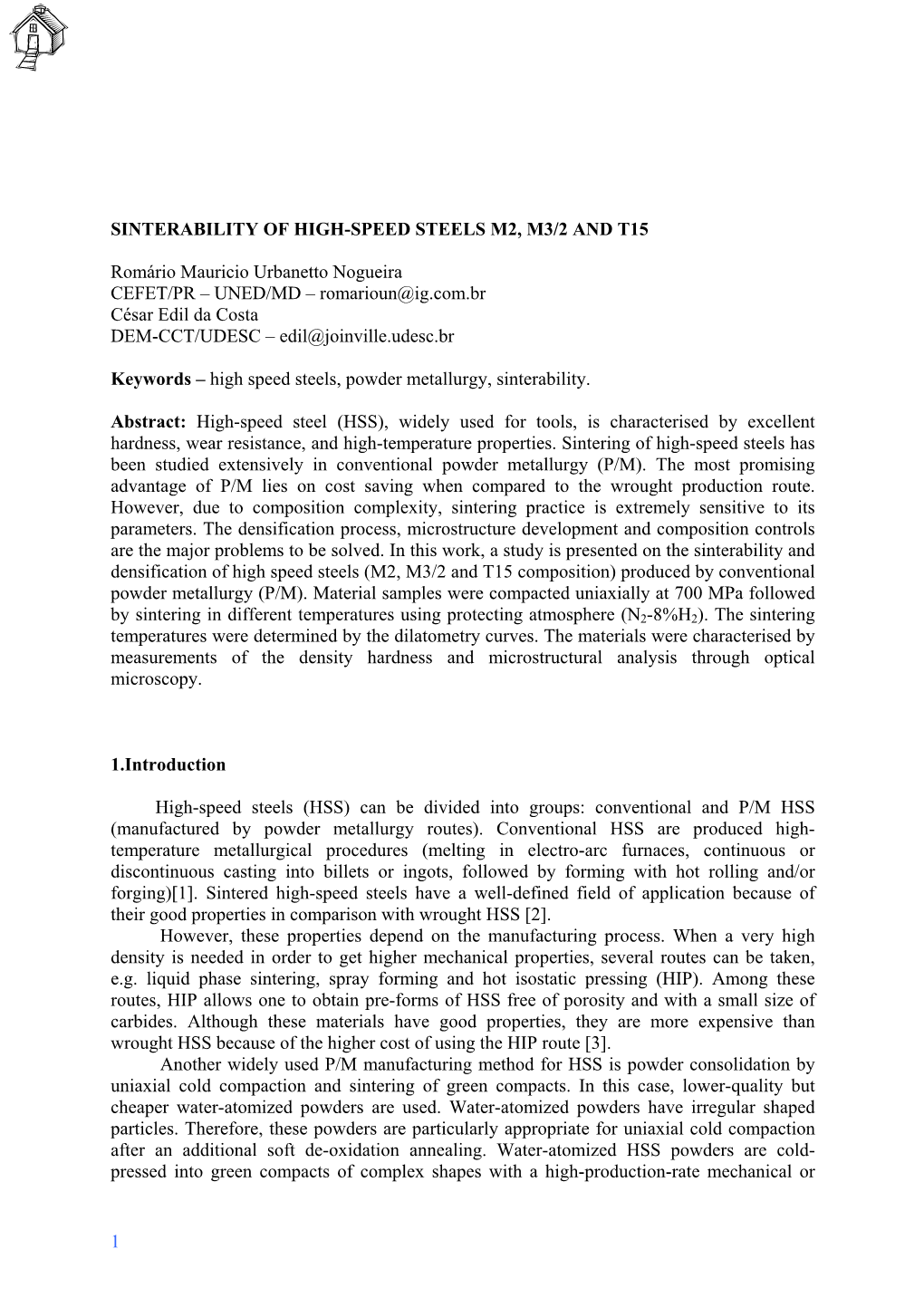 Sinterability of High-Speed Steels M2, M3/2 and T15