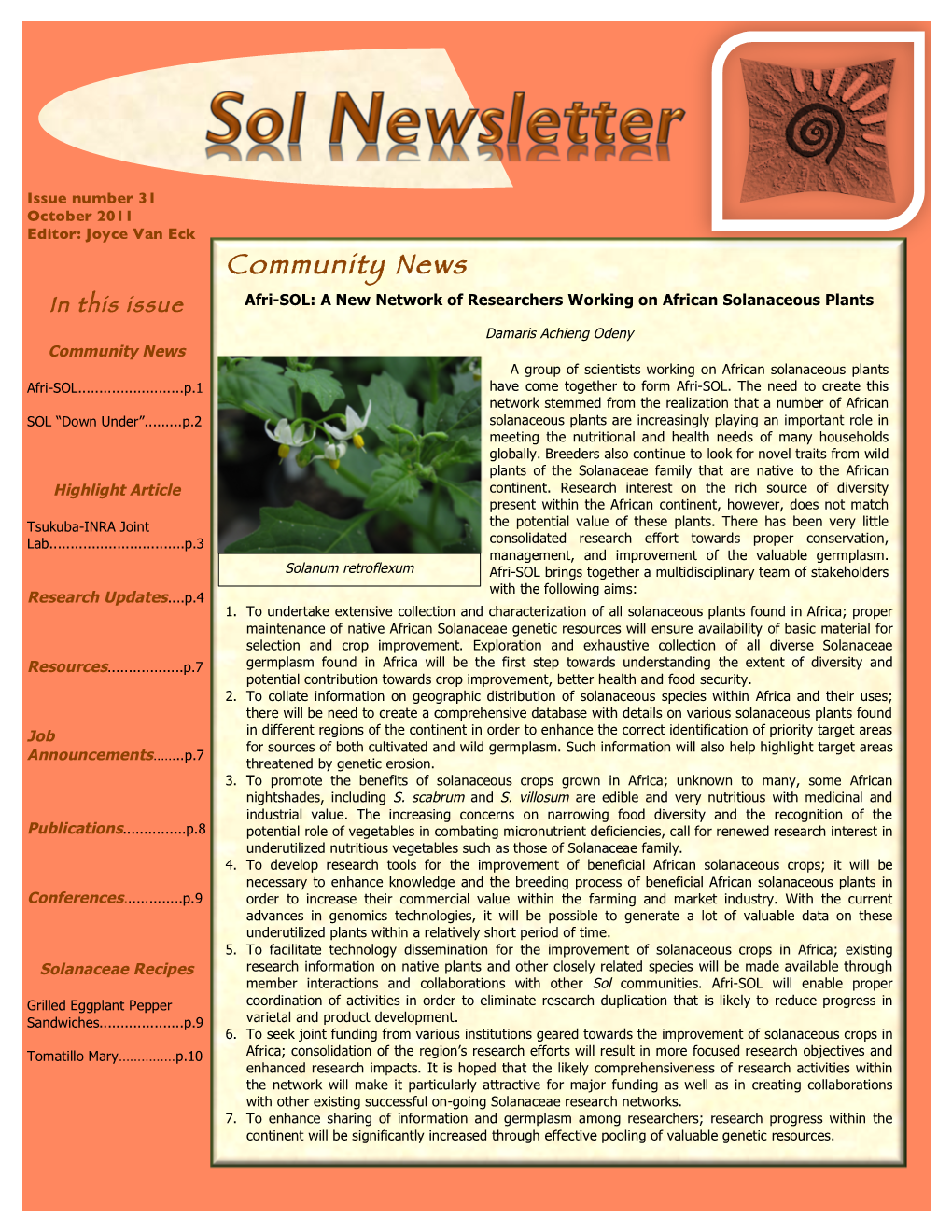 1St Page Oct 2011 Newsletter