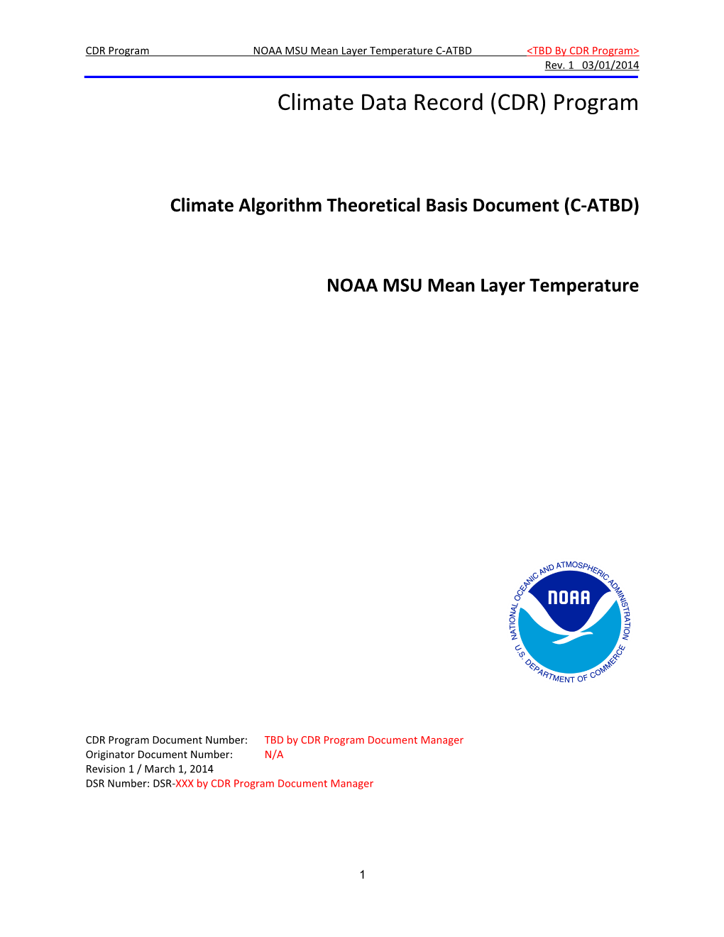 Climate Data Record (CDR) Program