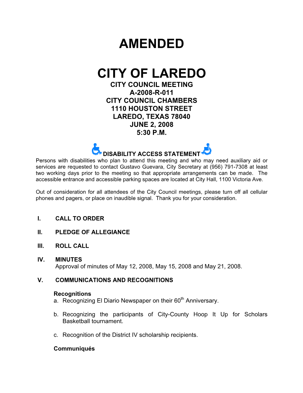 Amended City of Laredo