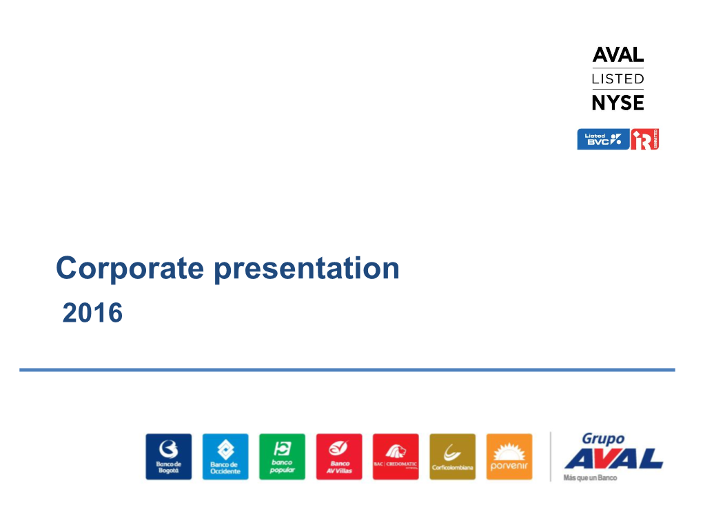 Corporate Presentation 2016 Disclaimer