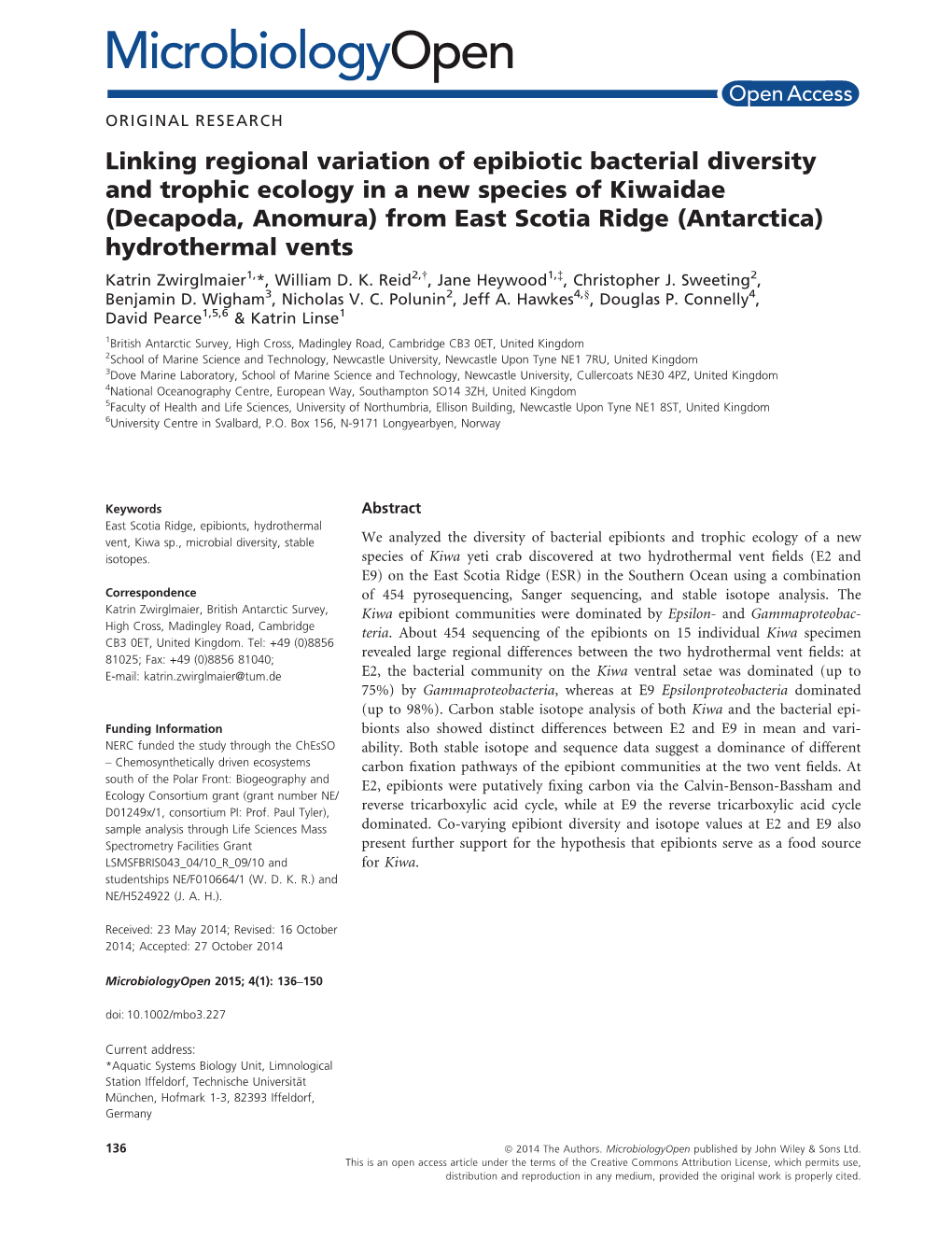 Linking Regional Variation of Epibiotic Bacterial Diversity