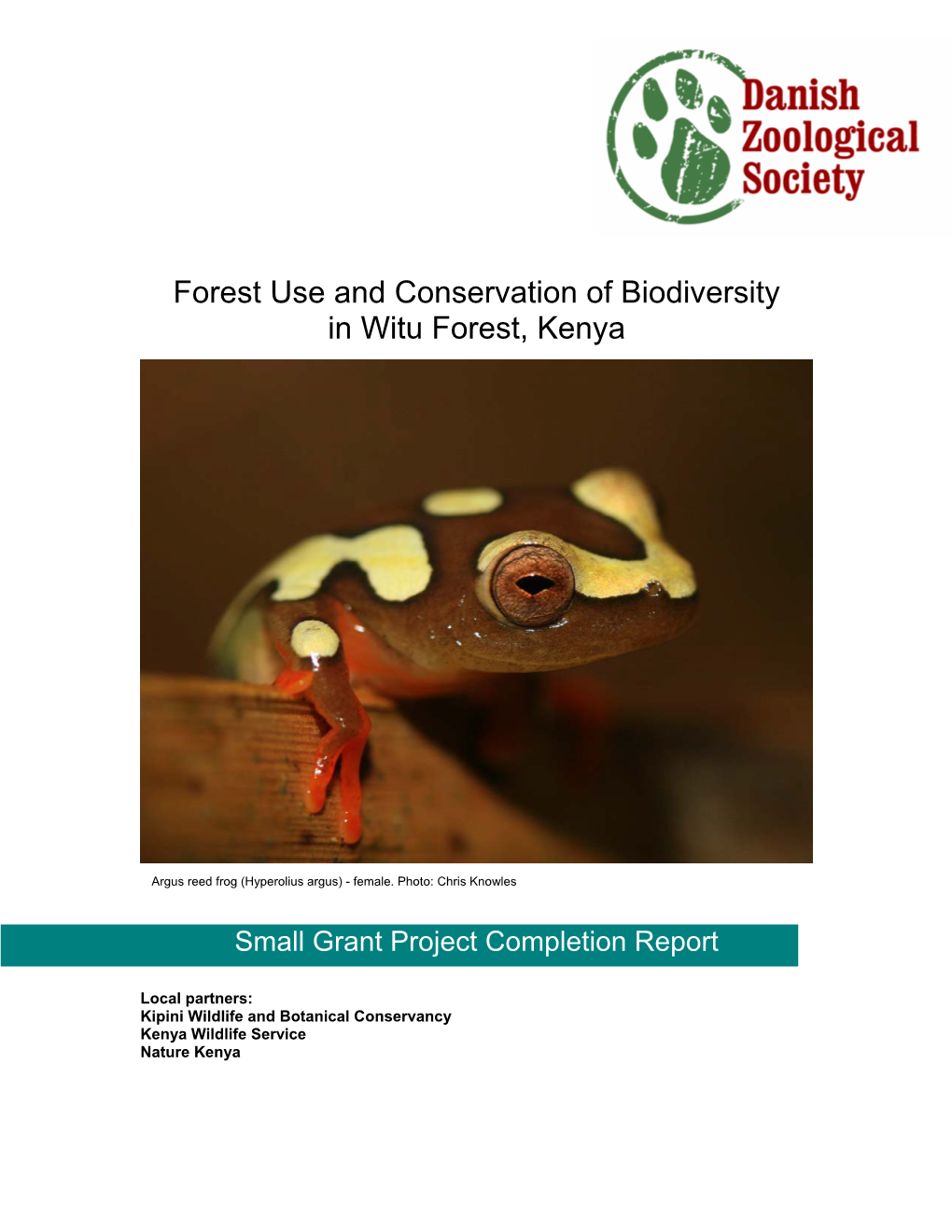 Forest Use and Conservation of Biodiversity in Witu Forest, Kenya