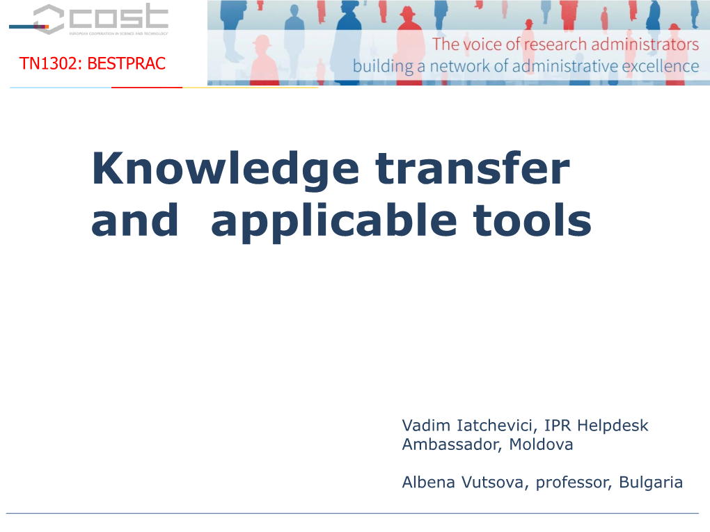 Knowledge Transfer and Applicable Tools
