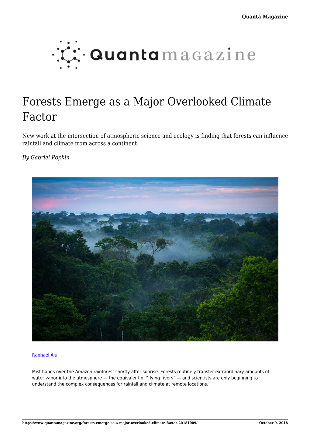 Forests Emerge As a Major Overlooked Climate Factor