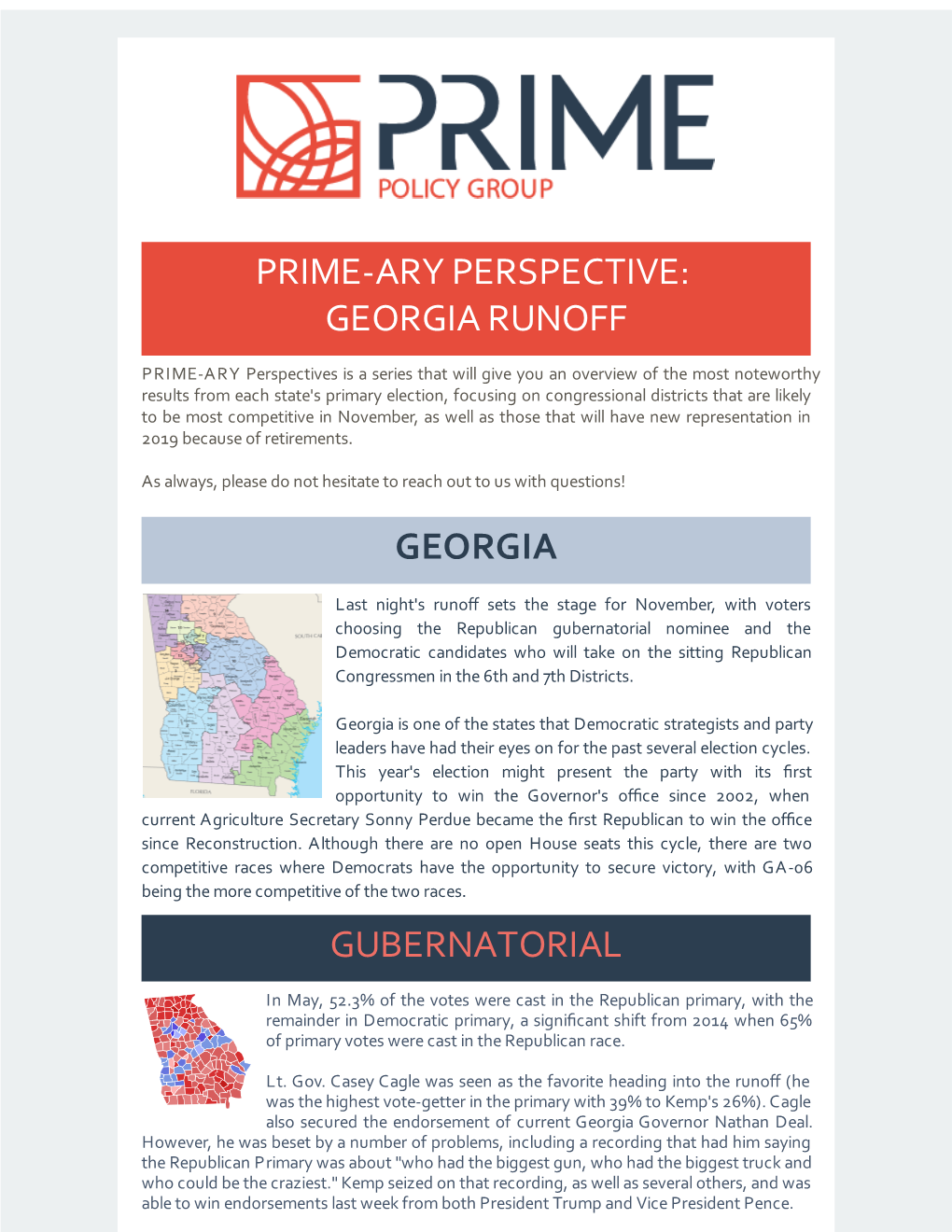 Prime-Ary Perspective: Georgia Runoff Georgia Gubernatorial