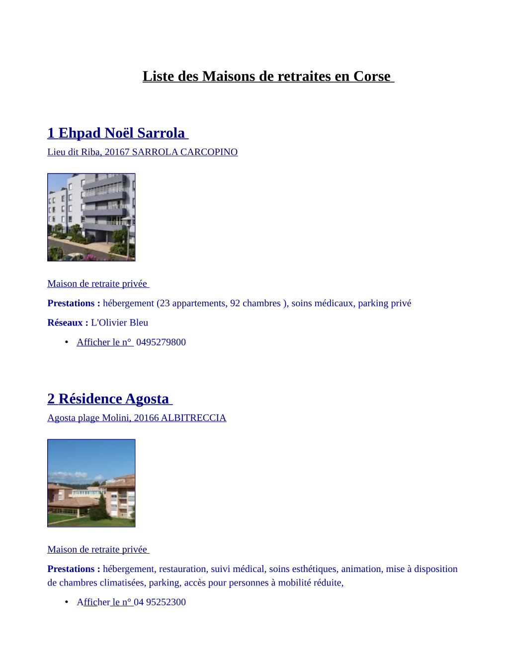 Liste Des Maisons De Retraites En Corse 1 Ehpad Noël Sarrola 2