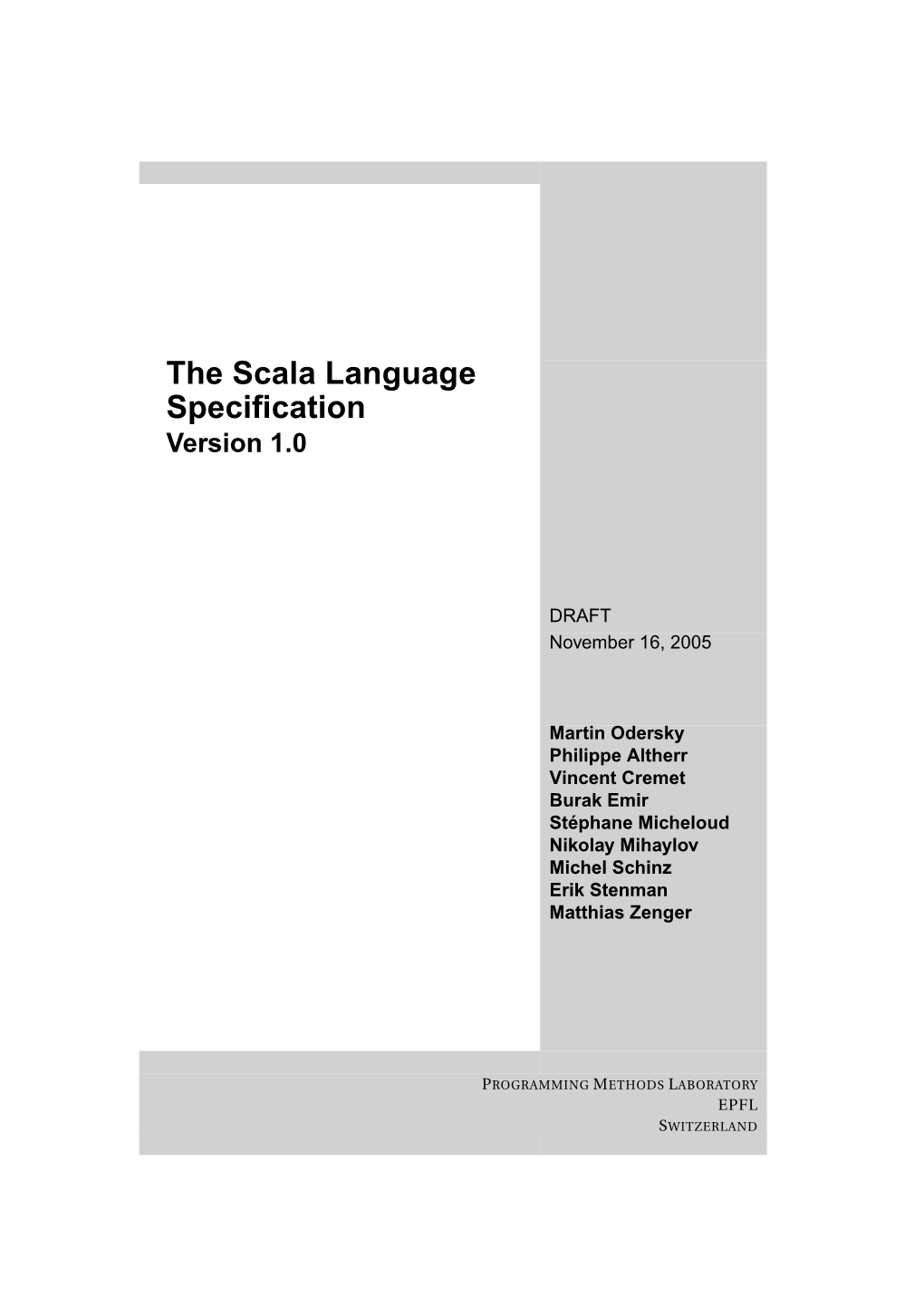 The Scala Language Specification