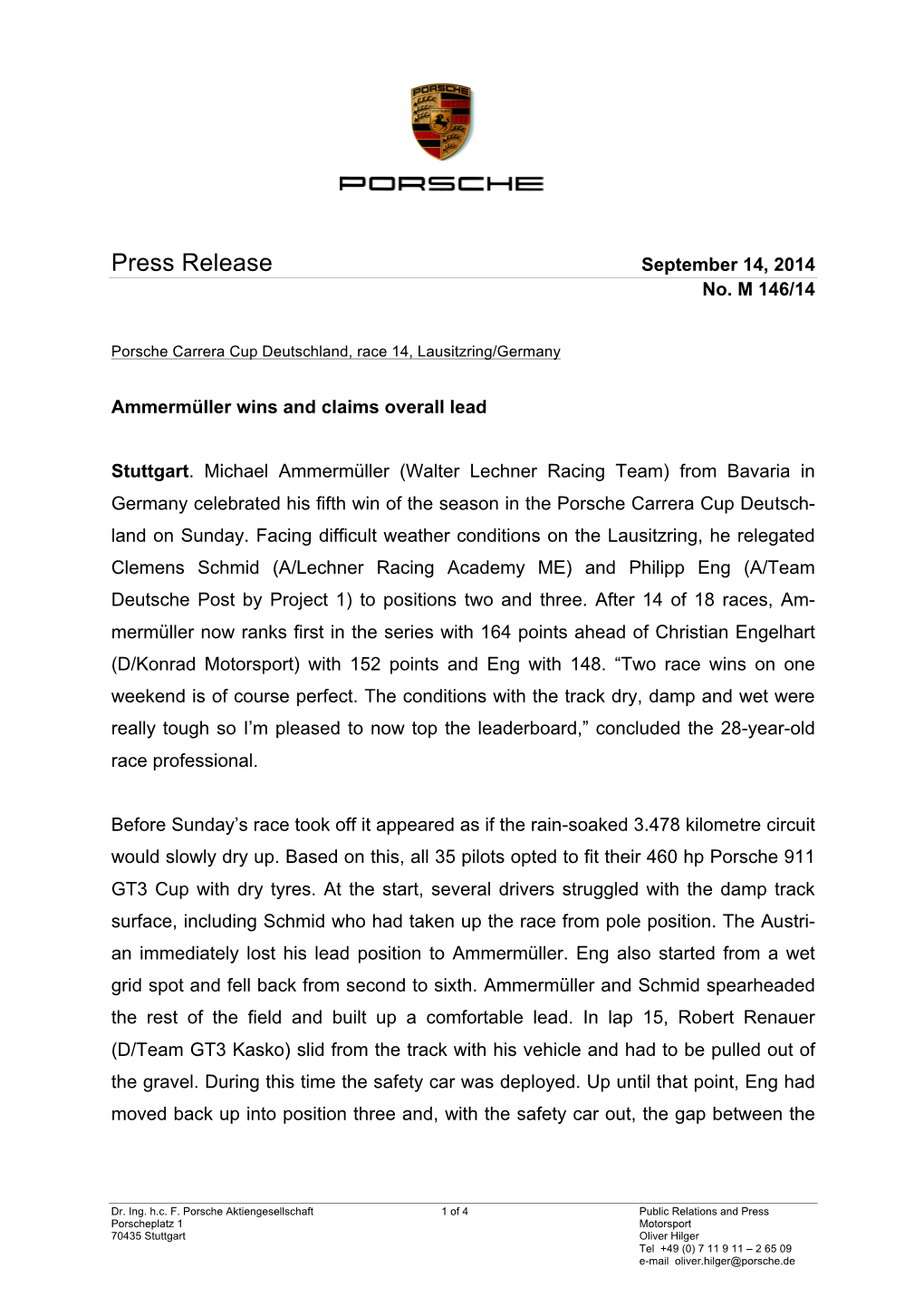 Press Release September 14, 2014 No