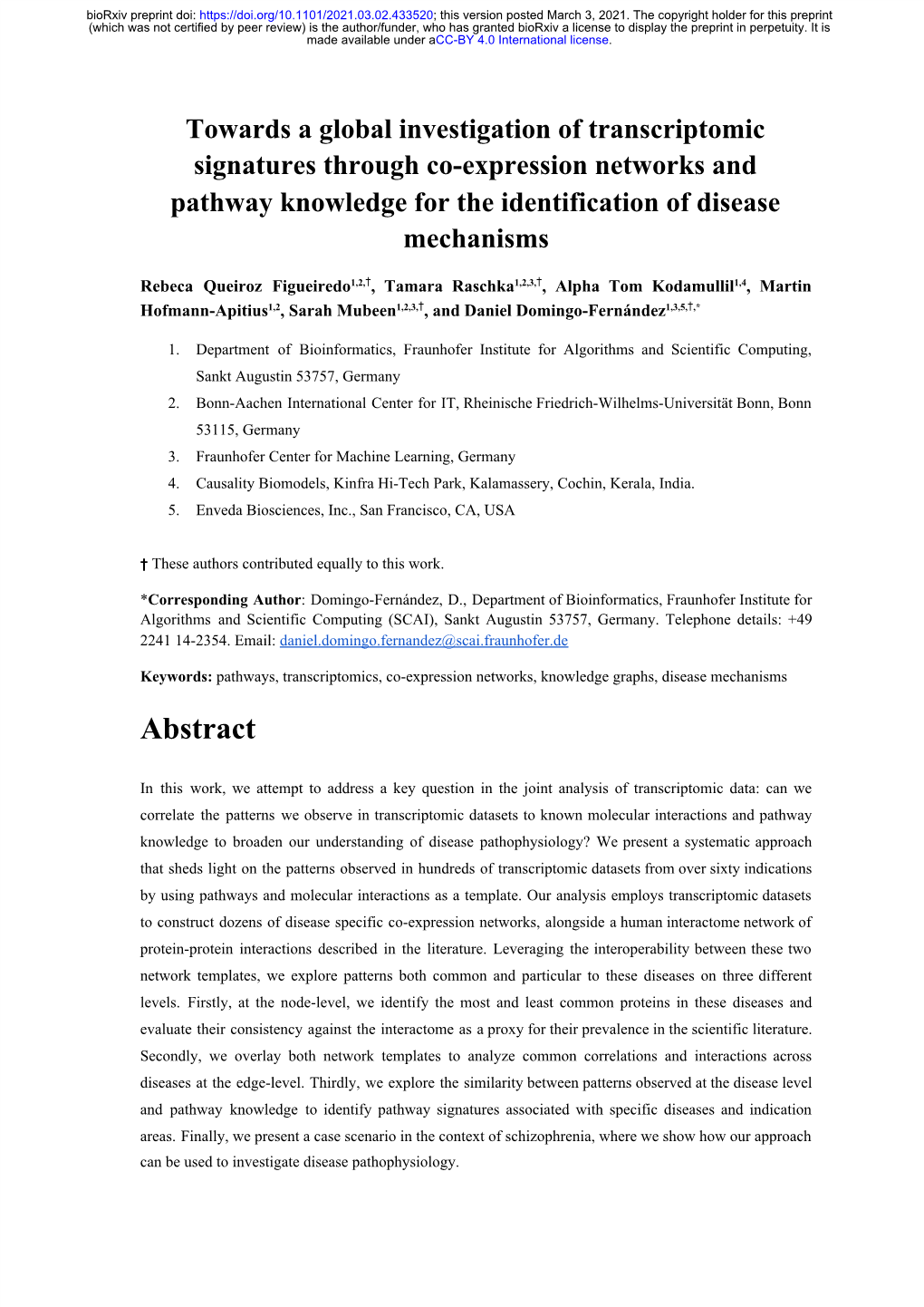 Towards a Global Investigation of Transcriptomic Signatures Through Co-Expression Networks and Pathway Knowledge for the Identification of Disease Mechanisms