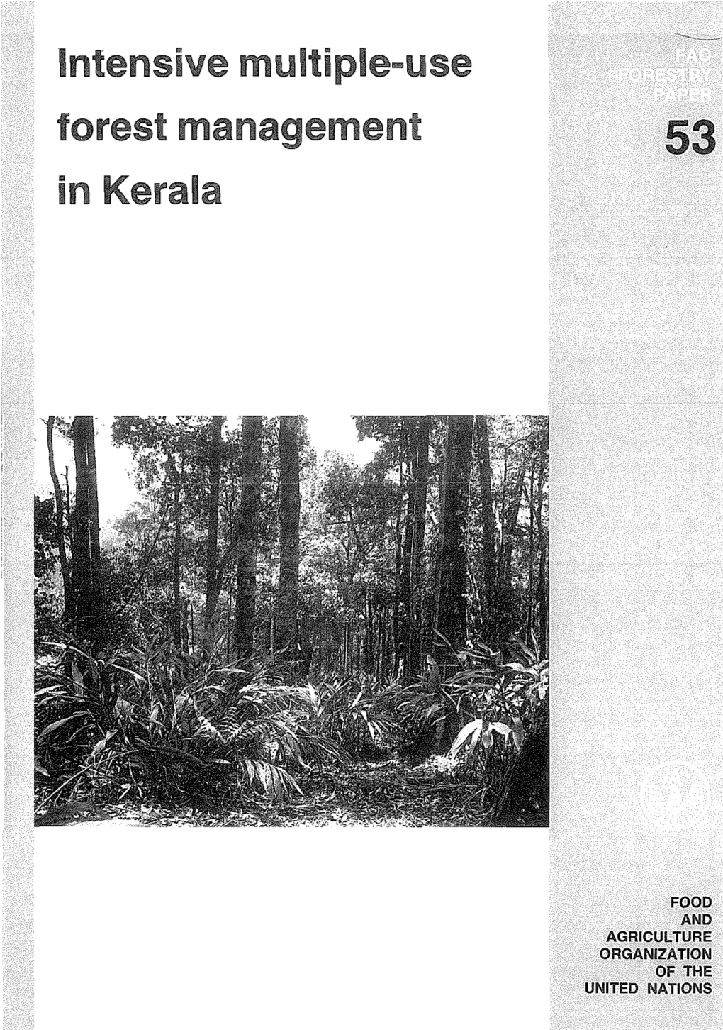 53 Intensive Multiple Use Forest Management in Kerala, 1984