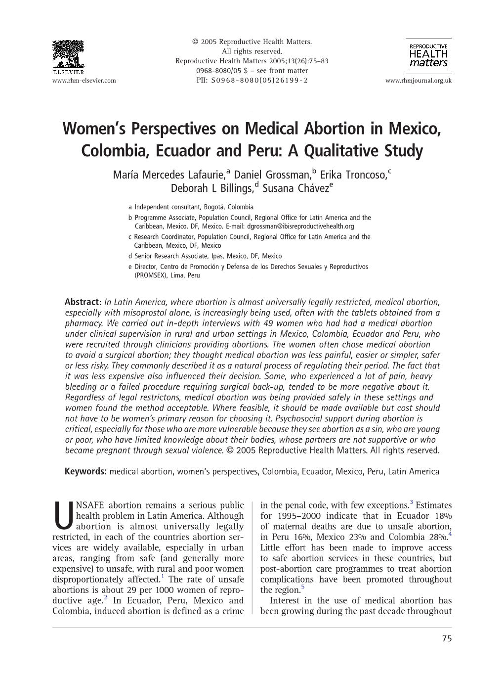 Women's Perspectives on Medical Abortion In