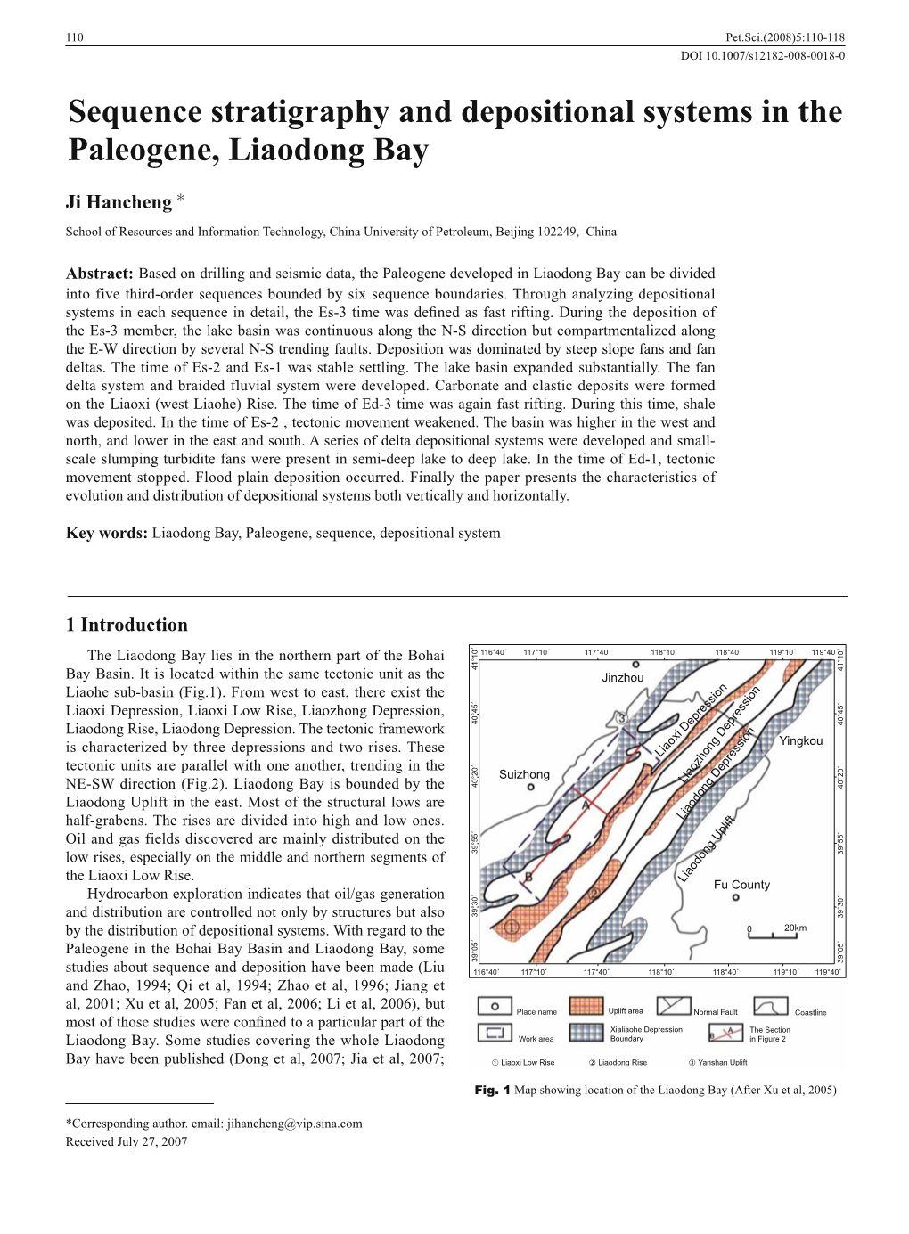 Sequence Stratigraphy and Depositional Systems in the Paleogene, Liaodong Bay
