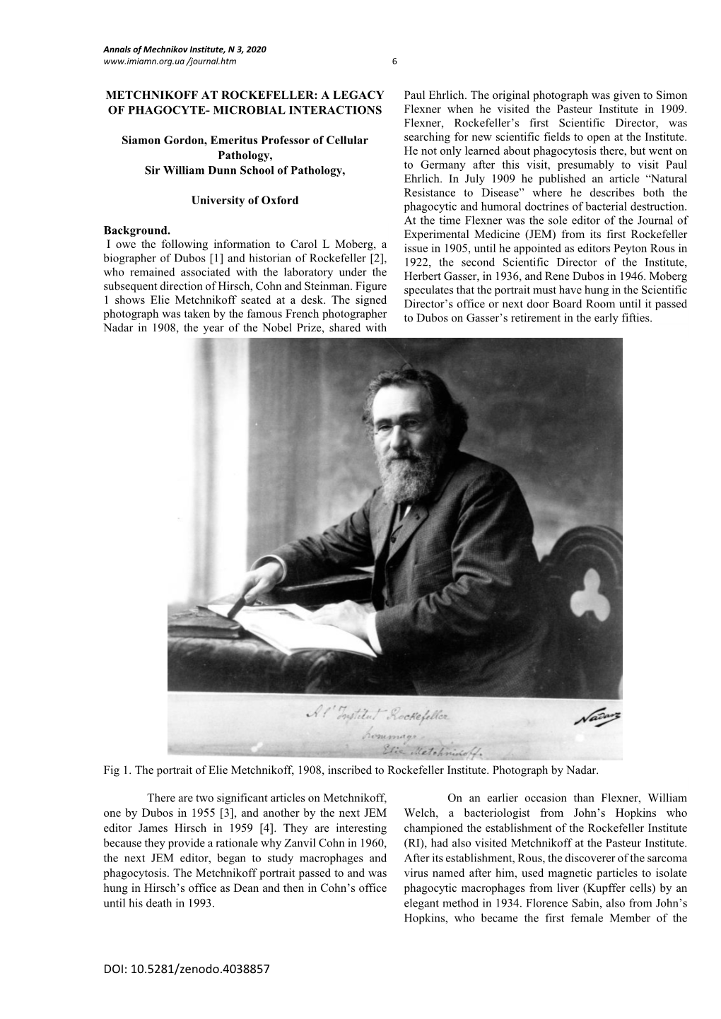 Metchnikoff at Rockefeller: a Legacy of Phagocyte- Microbial Interactions