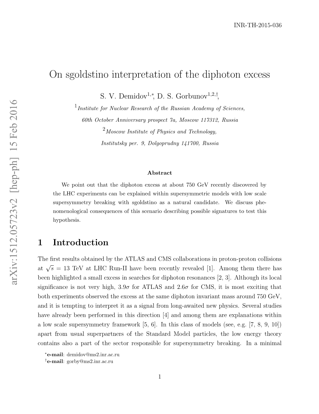 On Sgoldstino Interpretation of the Diphoton Excess