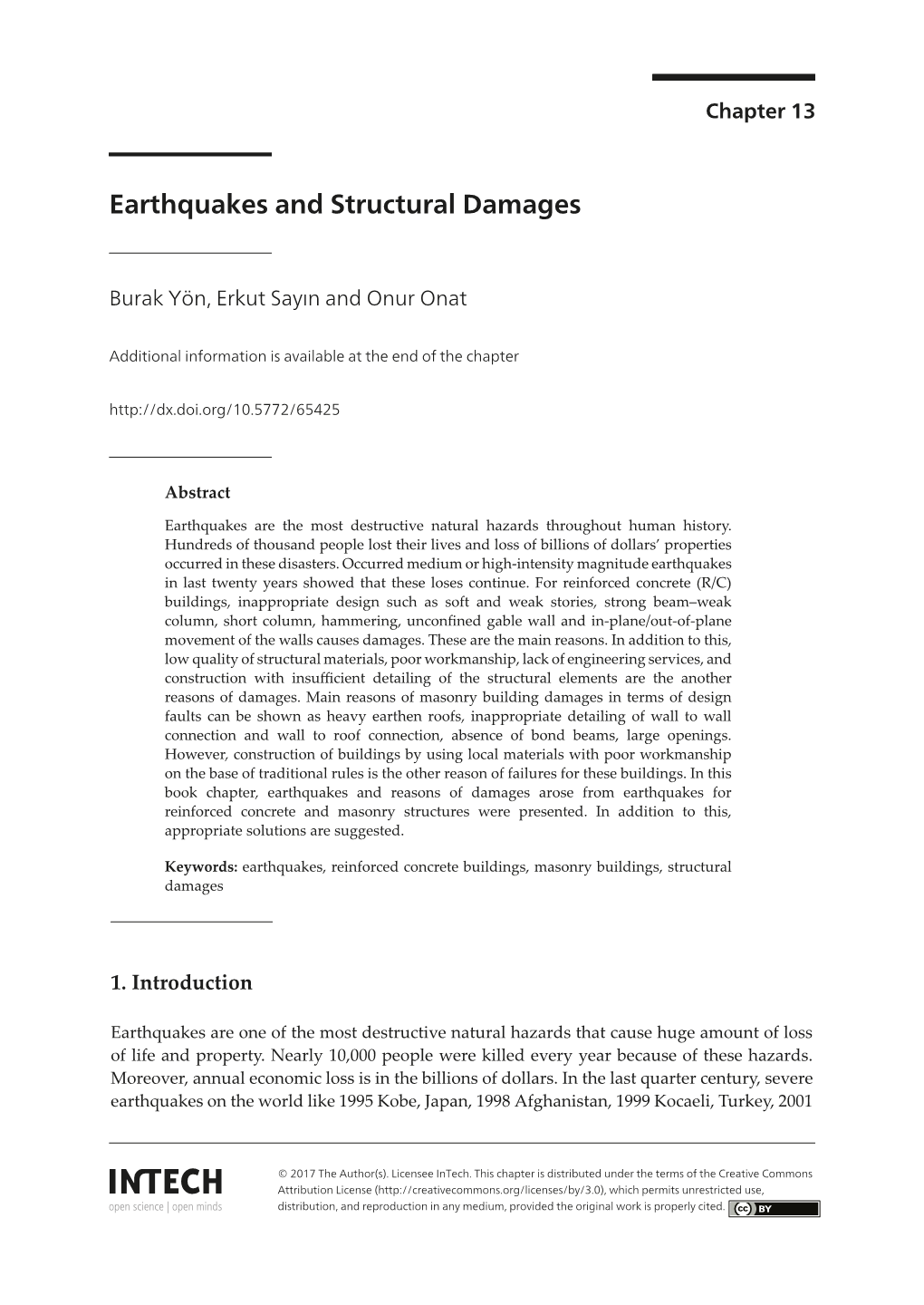 Earthquakes and Structural Damages