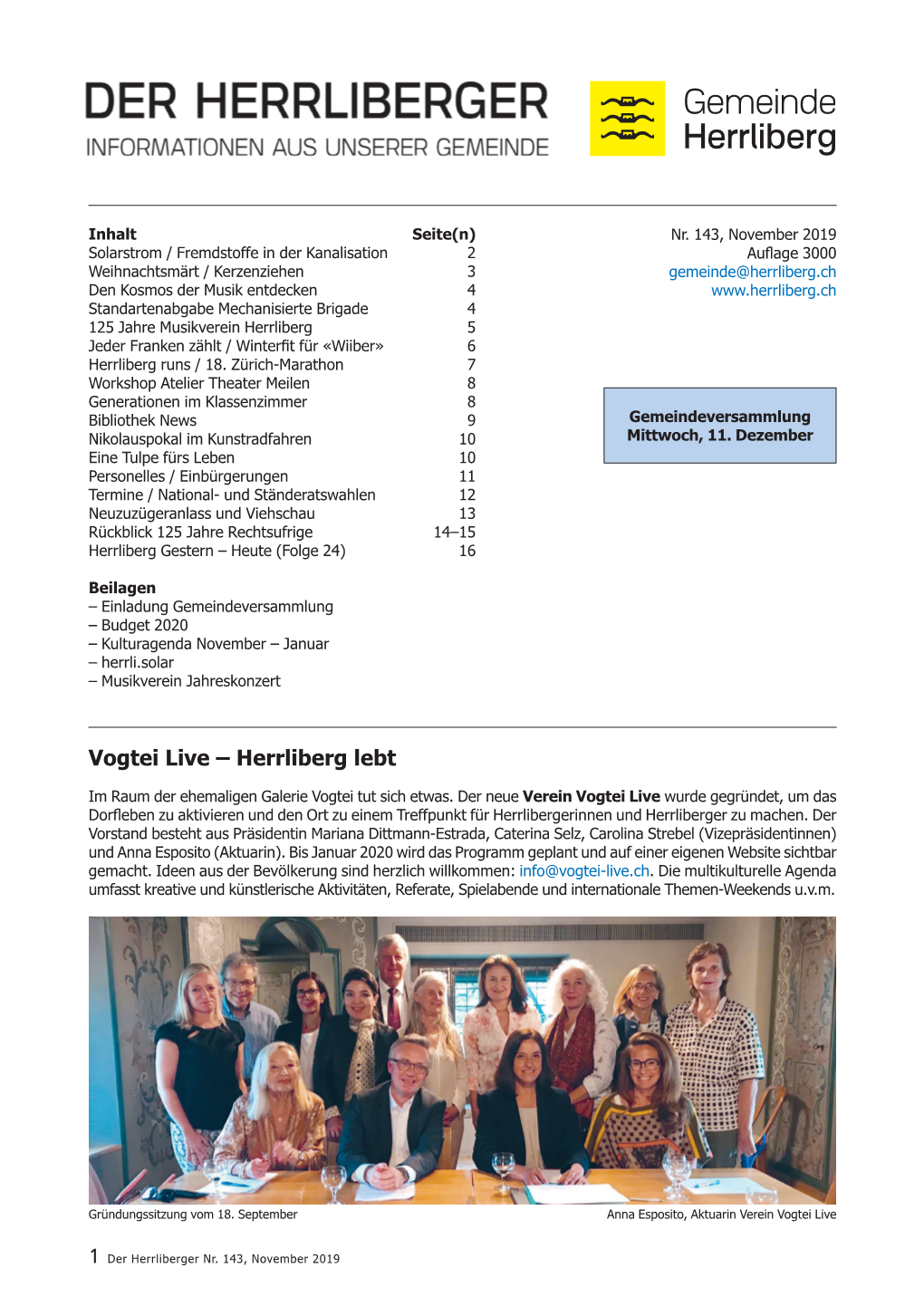 Herrliberger Nr. 143 (November 2019)