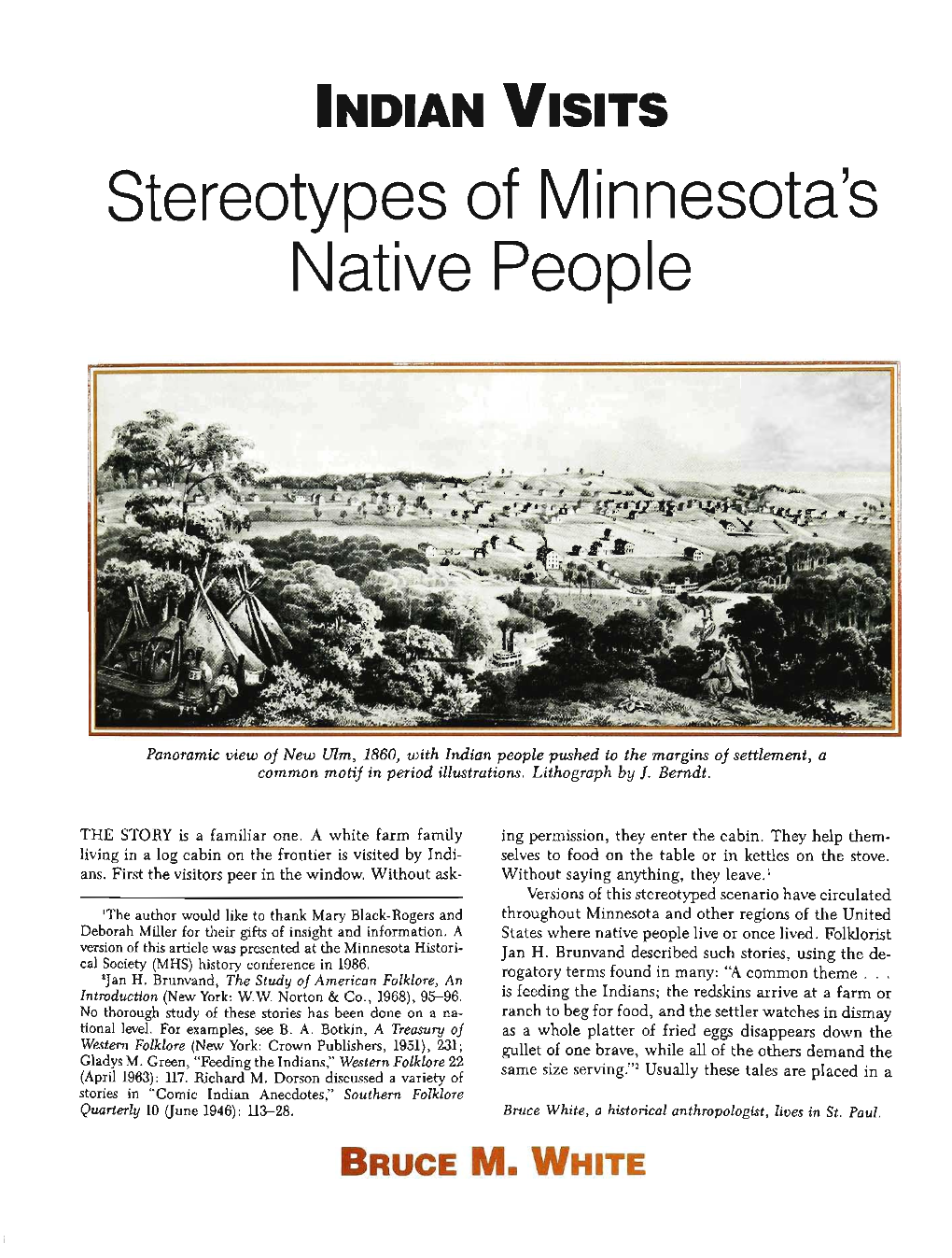 Indian Visits : Stereotypes of Minnesota's Native People / Bruce