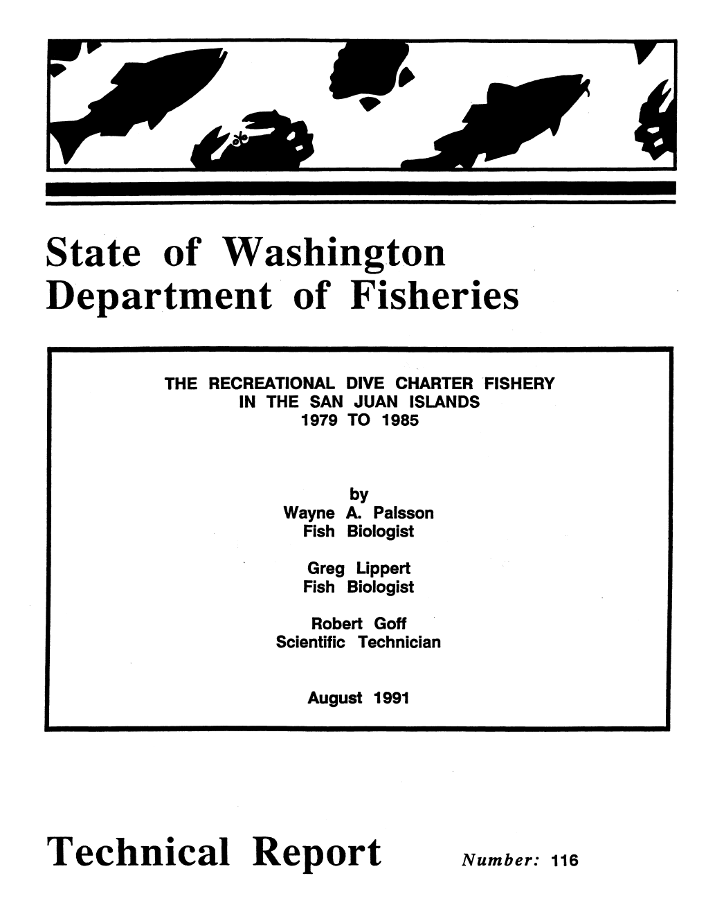 The Recreational Dive Charter Fishery in the San Juan Islands 1979 to 1985