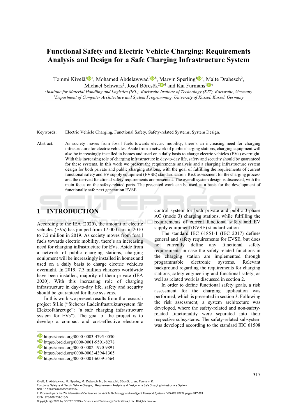 Functional Safety and Electric Vehicle Charging: Requirements Analysis and Design for a Safe Charging Infrastructure System