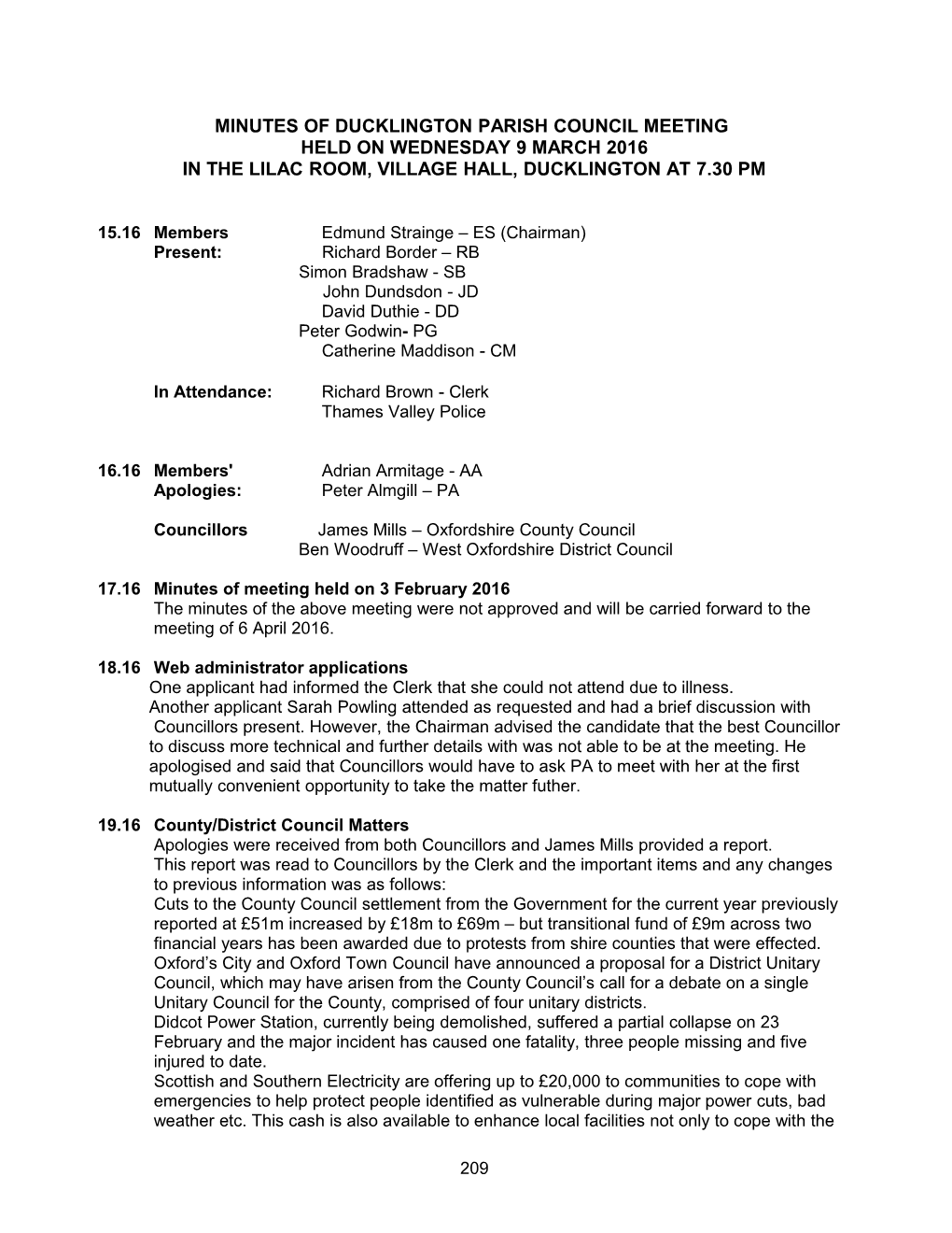 Aston, Cote, Shifford & Chimney Parish Council