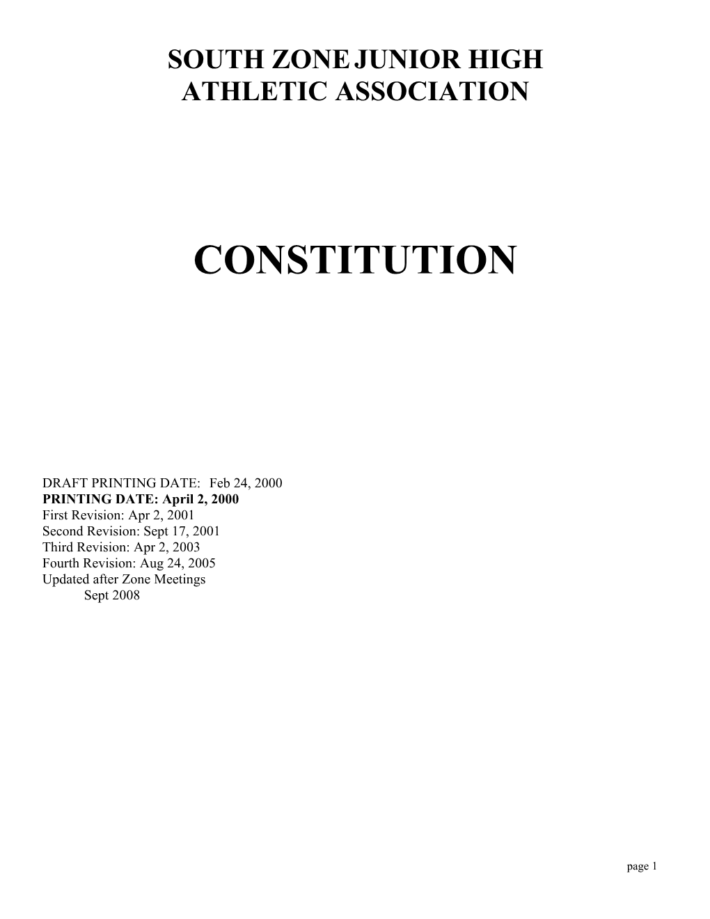 Jr High CONSTITUTION