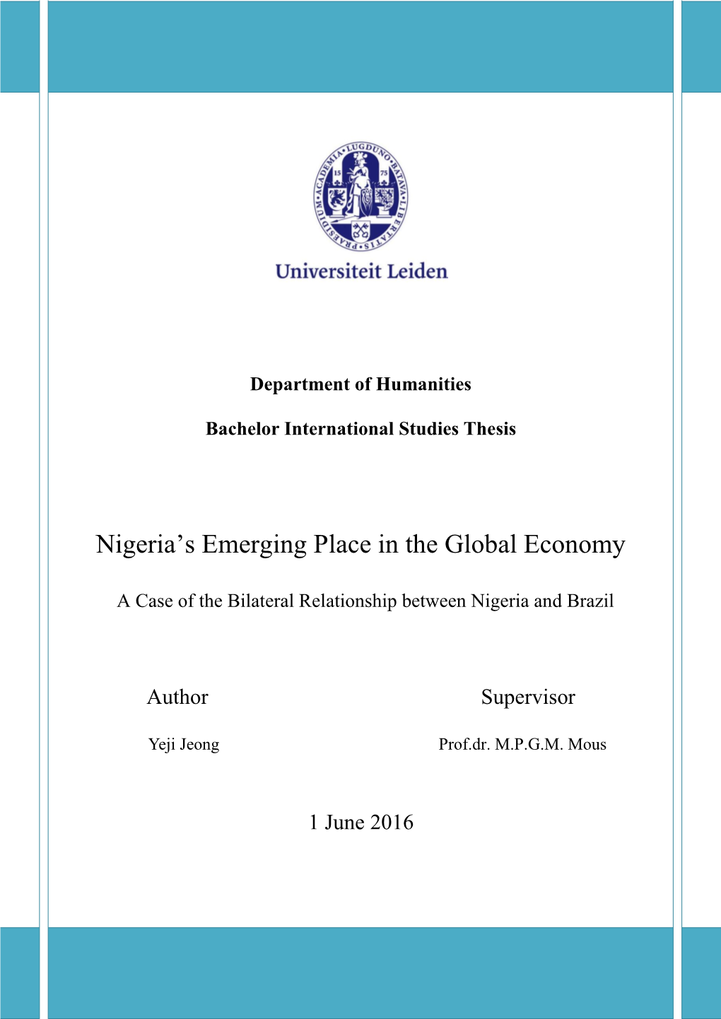Nigeria with the Emerging Economy