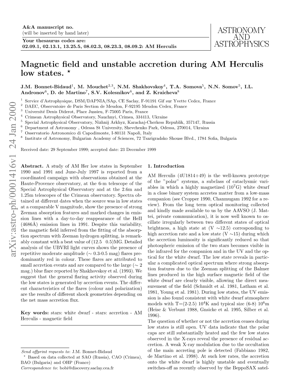 Magnetic Field and Unstable Accretion During AM Herculis Low States