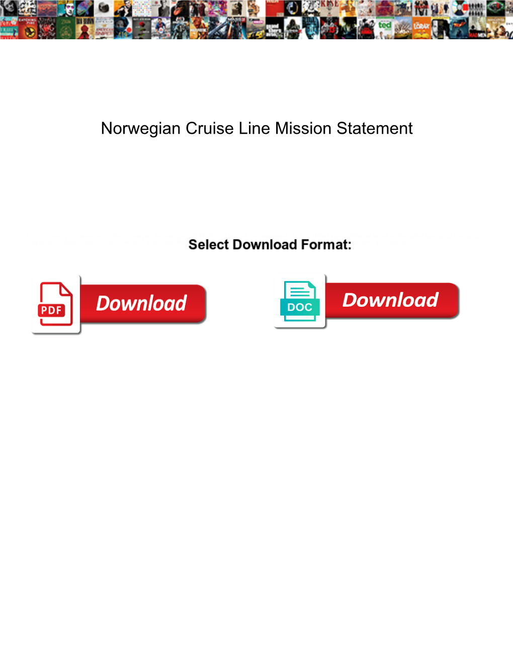 Norwegian Cruise Line Mission Statement