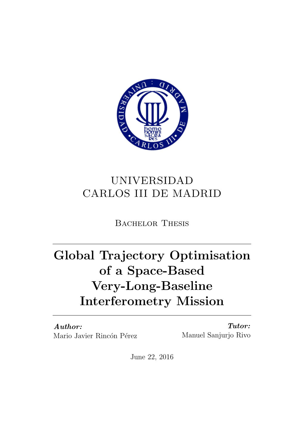 Global Trajectory Optimisation of a Space-Based Very-Long-Baseline Interferometry Mission