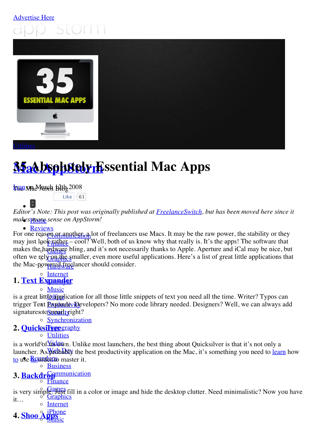 35 Absolutely Essential Mac Apps | Mac.Appstorm