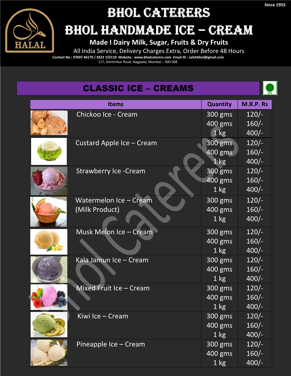Bhol Caterers Bhol Handmade Ice – Cream
