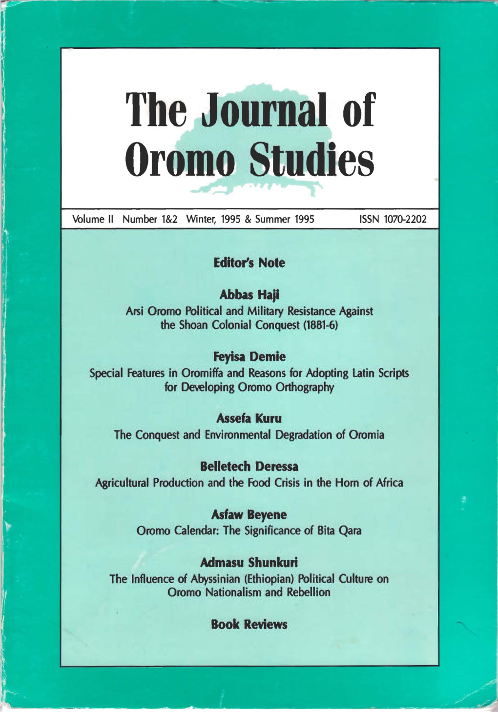 Ethiopian) Political Culture on Oromo Nationalism and Rebellion