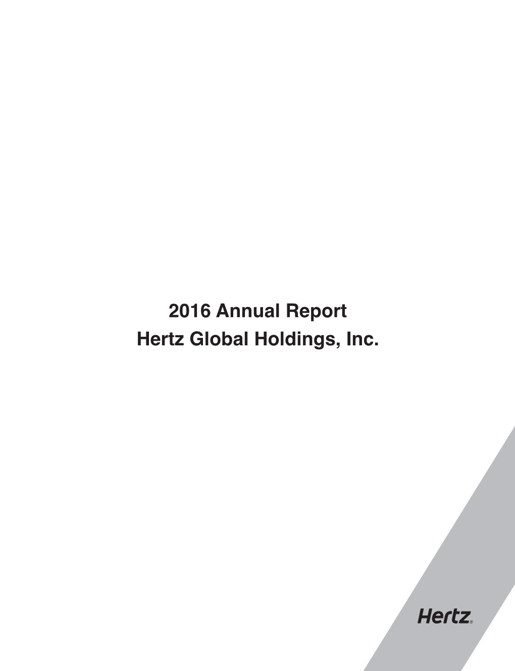 2016 Annual Report Hertz Global Holdings, Inc