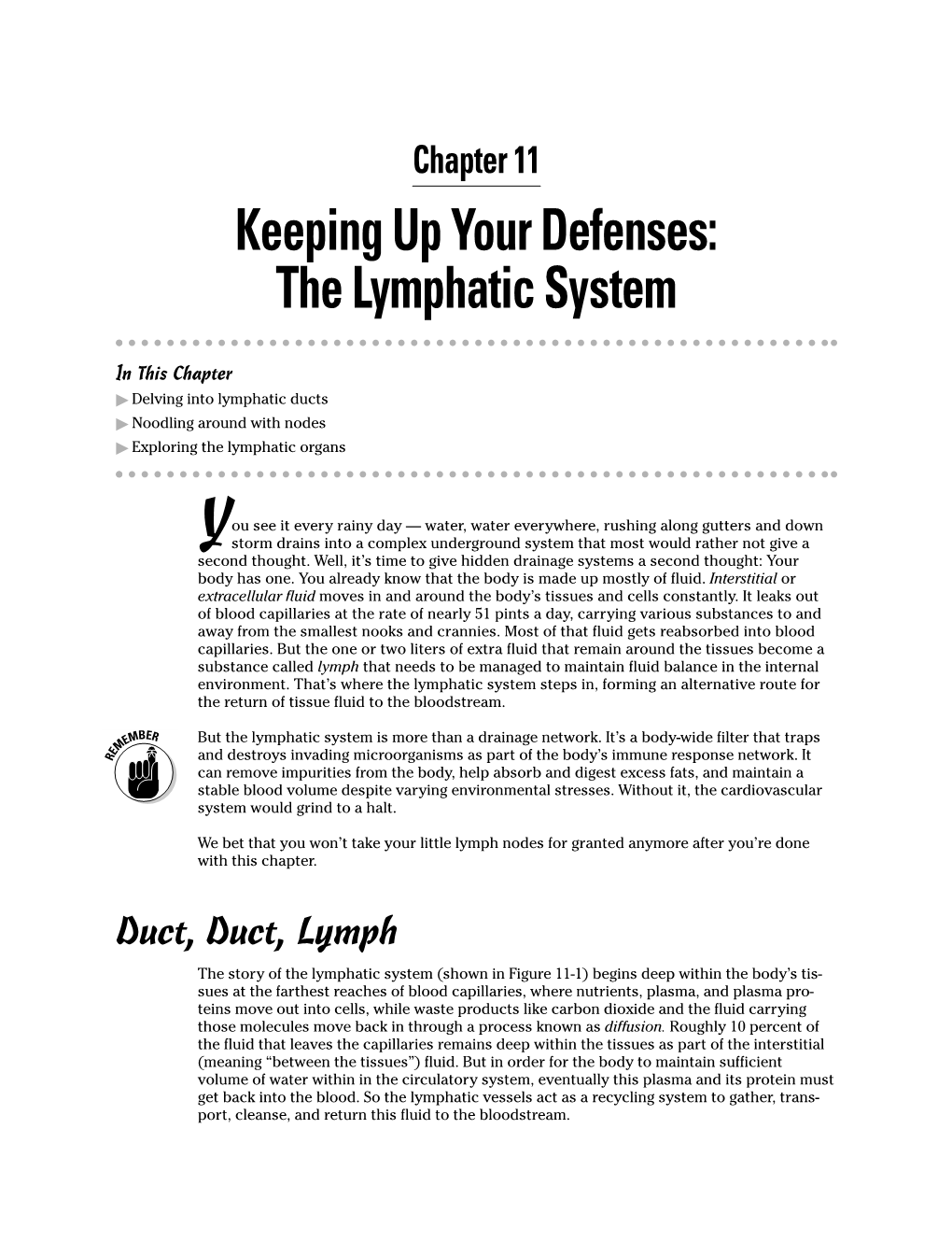 Keeping up Your Defenses: the Lymphatic System