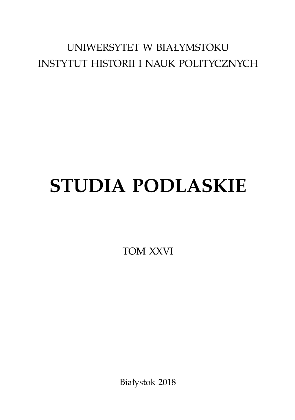 Studia Podlaskie